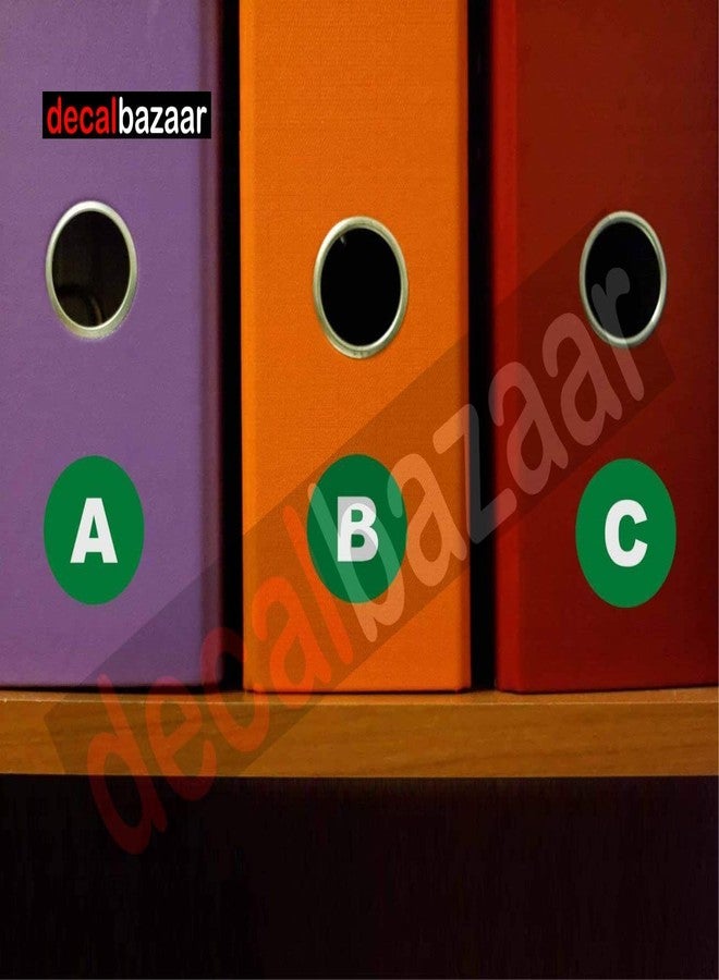 Decalbazaar A to Z Alphabet Round Letter Labels (Set 2), Vinyl Glossy Finish, 1 Inch, Green, Indoor Outdoor Use - Image 5